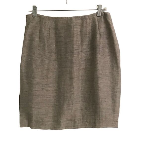 Ellen Tracy silk linen blend mini pencil skirt 14 - Picture 1 of 4